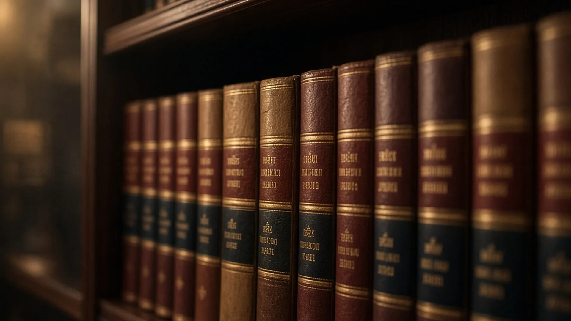 Lámina artística de un anaquel jurídico. No es la biblioteca de la firma.